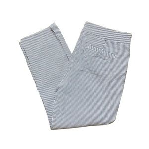 Hillary Radley Blue Striped Straight Leg Ankle Pants M